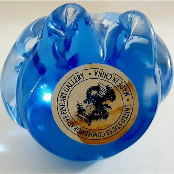 🐨🐼💙Koala Panda Bear Art Glass Figurine Paperweight Blue Vintage Home Decor - Picture 8 of 16